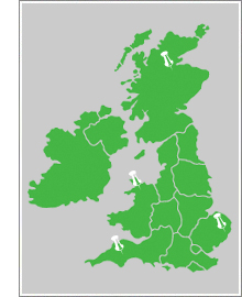 Inverness to Devon and Anglesey to Great Yarmouth